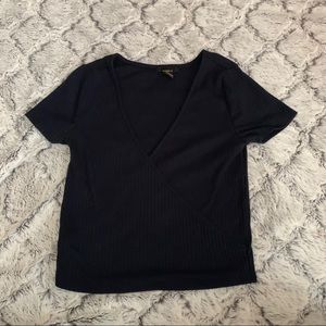 Ribbed Surplice Top Forever 21